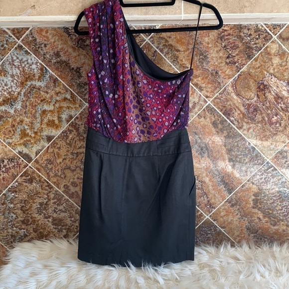 t.l.h. by Hype One Shoulder Animal Print Dress with Pockets Women’s Size Small - Picture 2 of 8